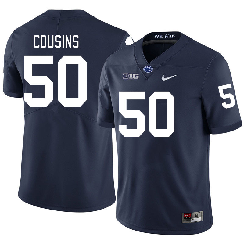 Men #50 Cooper Cousins Penn State Nittany Lions College Football Jerseys Stitched-Navy